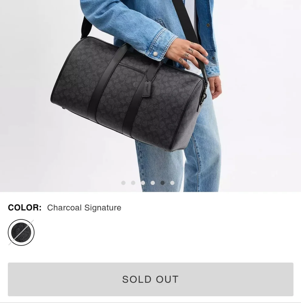 NWT! Gotham Duffle Bag 45 In Signature Canvas In Charcoal Signature